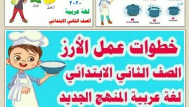 صورة تلاميذ الصف الثاني الإبتدائي يدرسون طريقة طبخ الأرز