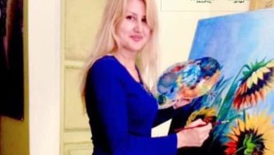 صورة “عبير عيسى اسبر”فنانة تشكيلية فخورة بانتشار لوحاتها في أرجاء العالم