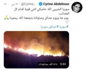 نجوم الوطن العربي يغردون من أجل سوريا "سوريا تحترق"