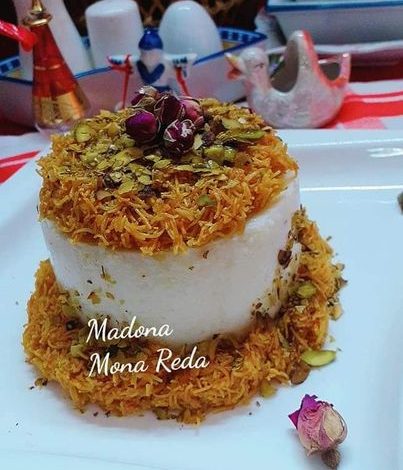 طبخات بنت الشام" تحضير قالب ليالي لبنان بالكنافة