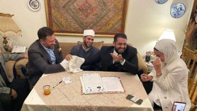 صورة ماجد المصري يحتفل بعقد قران ابنته ” على رجل الأعمال مصطفى القاضي