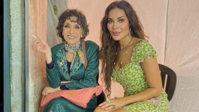 صورة نادين نسيب نجيم توجه رسالة للفنانة القديرة سامية الجزائري