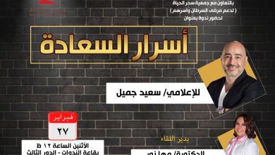 صورة الإعلامي سعيد جميل يدعم ابطال السرطان بندوة اسرار السعادة