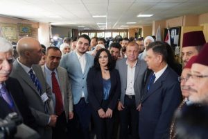 سلاف فواخرجي تشارك في اليوم العلمي الاول لكلية الآداب بمناسبة مرور مائة عام على تأسيس الجامعة السورية